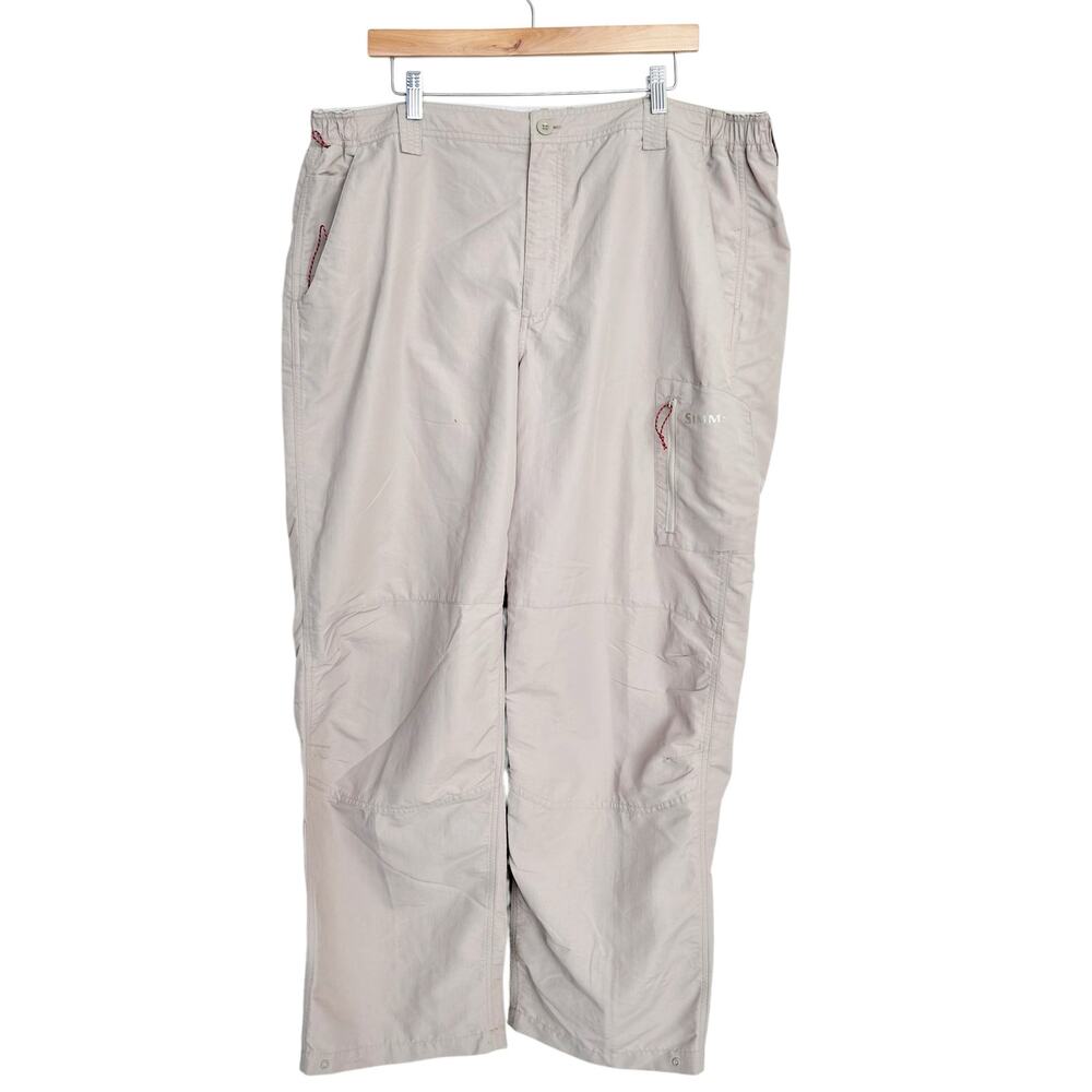 Simms No Fly Zone Tan Nylon Fishing Pants Sz XXL